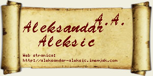 Aleksandar Aleksić vizit kartica